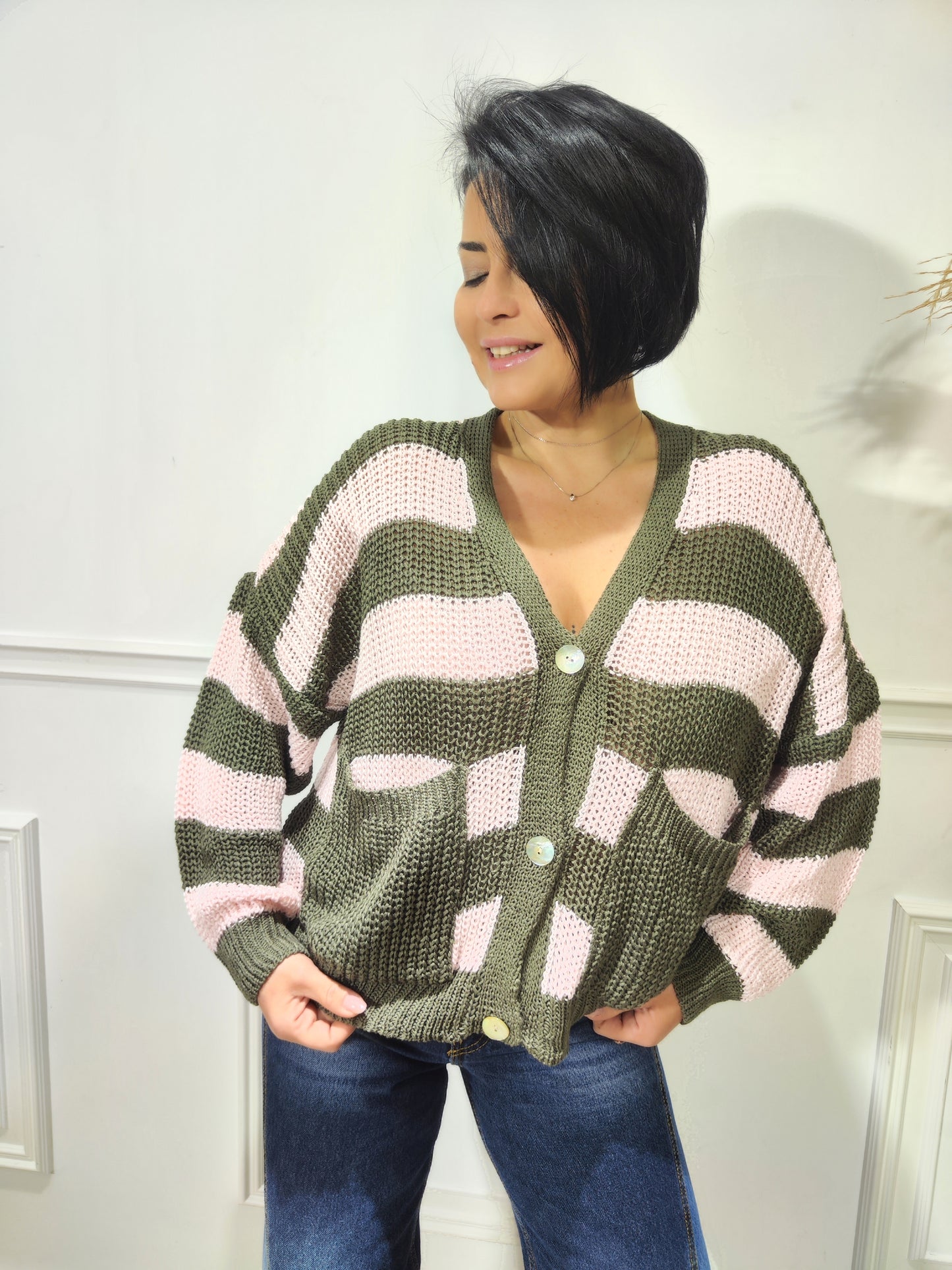 Cardigan righe